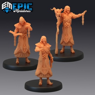 dark cultist set evil chained sorcerer demon & devil worshiper epic-miniatures Toys Games Tabletop Characters Creatures Fantasy Universe Board Store book fantasy medieval monster rpg skull warhammer wizard magic sla staff enemy tabletop warlock dungeon spellbook spell dnd pathfinder npc pre-supported supported pre 3d print model - Mito3D