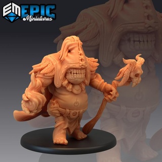 ogre warlock magic evil troll shaman caped orc wizard epic-miniatures Toys & Games Tabletop Characters Creatures Fantasy Universe Board Store demon ball fantasy medieval monster rpg skull warhammer fire sla staff enemy tabletop summon dungeon fireball dnd pathfinder npc pre-supported summoner supported pre 3d print model - Mito3D