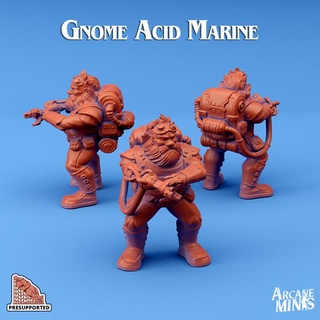 gnome acid marine arcane minis Store dragon dragons dungeons roleplay rpg backpack steampunk crystal dungeon patreon d&d 28mm dnd 35mm goggles 32mm bionic 5e poses presupported pre-supported arcanapunk magipunk magitech supported sordalite arm-weapon 3d print model - Mito3D