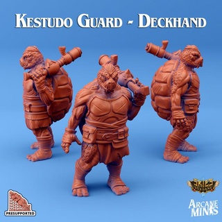 kestudo guard - deckhand arcane minis Store dragon dragons dungeons gun roleplay rpg shell steampunk crystal rifle dungeon spell d&d dnd tortle 5e presupported pre-supported arcanapunk magipunk magitech sordane supported skies sordalite 3d print model - Mito3D