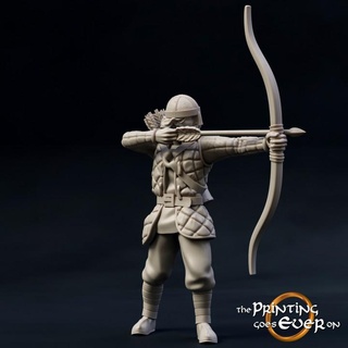 ridermercia archer - presupported printing goes ever Toys & Games Tabletop Characters Creatures Fantasy Universe Board Store fantasy fighter mini viking wargaming warhammer warrior miniature lotr norse tabletop ranger 28mm dnd frostgrave skirmish bowman 5e norman pre-supported saxon statblock 3d print model - Mito3D