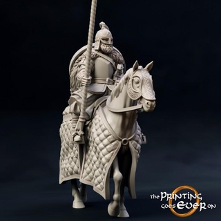 ridermercia mounted earl's guard - presupported printing goes ever Toys & Games Tabletop Characters Creatures Fantasy Universe Board Store fantasy fighter knight mini royal spear viking wargaming warhammer warrior horse miniature lotr norse tabletop cavalry elite rider 28mm dnd frostgrave skirmish 5e norman pre-supported saxon statblock 3d print model - Mito3D