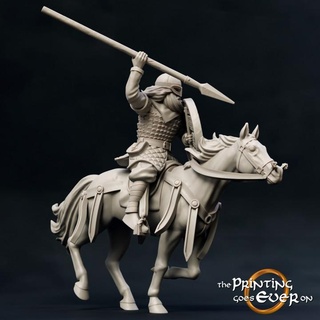 ridermercia mounted spearman - presupported printing goes ever Toys & Games Tabletop Characters Creatures Fantasy Universe Board Store fantasy fighter knight mini spear viking wargaming warhammer warrior horse miniature lotr norse tabletop cavalry rider 28mm dnd frostgrave skirmish 5e norman pre-supported saxon statblock 3d print model - Mito3D