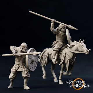ridermercia spearman - foot mounted presupported printing goes ever Toys & Games Tabletop Characters Creatures Fantasy Universe Board Store fantasy fighter knight mini set spear viking wargaming warhammer warrior horse miniature lotr norse tabletop cavalry rider 28mm dnd bundle frostgrave skirmish 5e norman pre-supported saxon statblock 3d print model - Mito3D
