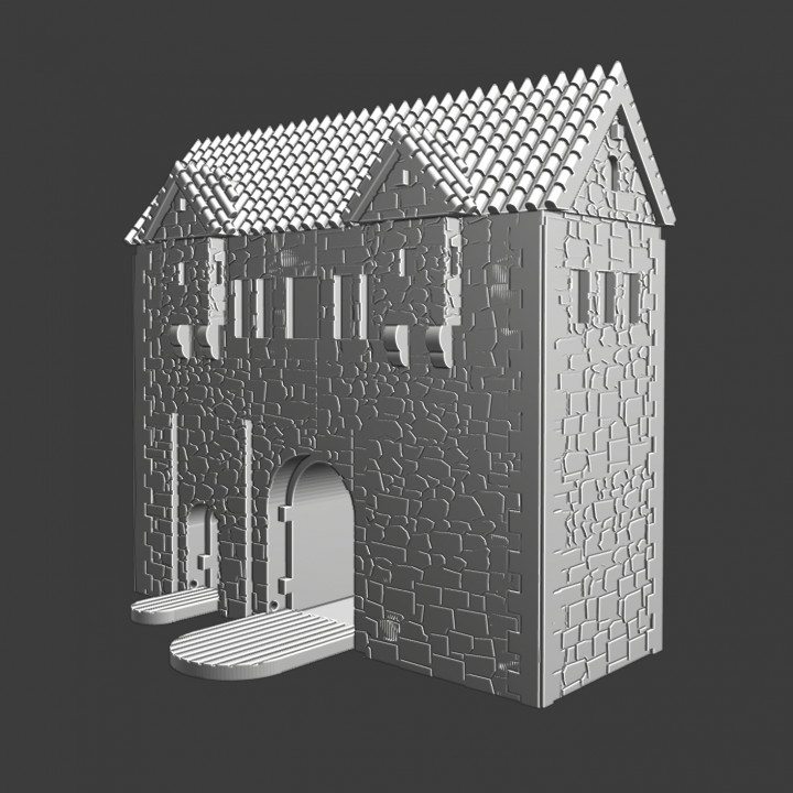 médiéval porte maison nord croisades miniatures jouets Jeux table personnages créatures fantaisie univers planche boutique 3D imprimable terrain bâtiment garde wargaming mur Château 3D print model - Mito3D