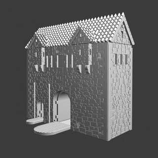 Ortaçağa ait kapı ev kuzey Haçlı seferleri minyatürler oyuncaklar oyunlar masaüstü karakterler yaratıklar fantezi Evren yazı tahtası mağaza 3D yazdırılabilir arazi bina koruma savaş oyunları duvar kale 3d print model - Mito3D