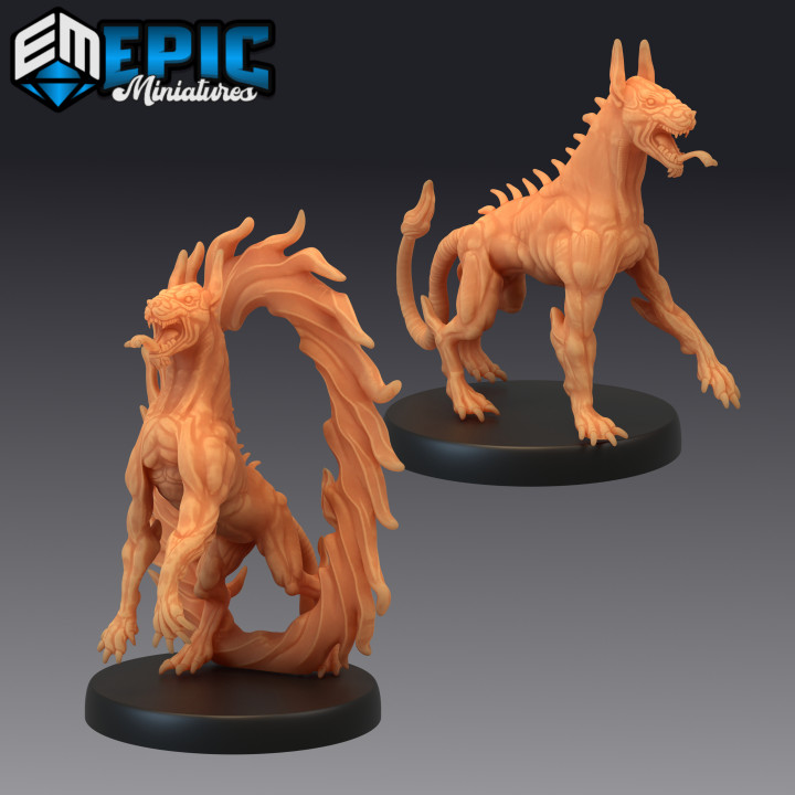 portal dog teleporting blink hound demon canine epic-miniatures Toys & Games Tabletop Characters Creatures Fantasy Universe Board Store fantasy hell medieval monster rpg warhammer magic sla enemy tabletop gate dungeon dnd pathfinder npc teleport pre-supported supported pre 3D print model - Mito3D