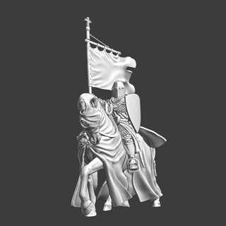 crusader standard bearer northern crusades miniatures Toys & Games Tabletop Characters Creatures Fantasy Universe Board Store knight medieval wargaming warrior banner horse mounted 3d print model - Mito3D