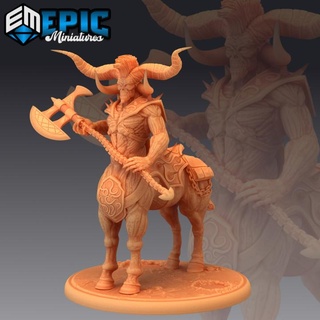 demonic centaur evil mohawk horse demon cavalry abyss epic-miniatures Toys & Games Tabletop Characters Creatures Fantasy Universe Board Store army axe fantasy hell medieval monster rpg warhammer sla enemy tabletop dungeon dnd pathfinder npc pre-supported supported pre armanite 3d print model - Mito3D