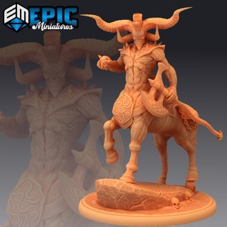 demonic centaur intimidating evil mohawk horse demon cavalry abyss epic-miniatures Toys & Games Tabletop Characters Creatures Fantasy Universe Board Store army axe devil fantasy hell medieval monster rpg warhammer sla enemy tabletop dungeon dnd pathfinder npc pre-supported supported pre armanite 3d print model - Mito3D