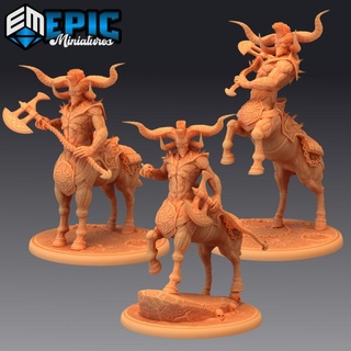demonic centaur set evil mohawk horse demon cavalry abyss epic-miniatures Toys & Games Tabletop Characters Creatures Fantasy Universe Board Store army axe devil fantasy hell medieval monster rpg warhammer sla enemy tabletop dungeon dnd pathfinder npc pre-supported supported pre armanite 3d print model - Mito3D