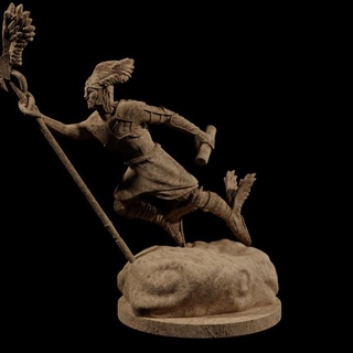 hermes - wrath olympus kickstarter yourneighborknight minis Toys & Games Tabletop Characters Creatures Fantasy Universe Board Store cloud god greek staff flying scroll courier messager 3d print model - Mito3D