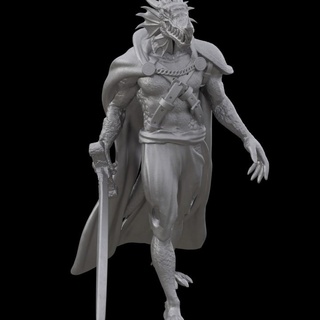 dragonborn pirate lord - pirates swashbucklers kickstarter yourneighborknight minis Toys & Games Tabletop Characters Creatures Fantasy Universe Board Store king red sword cape belts badass 3d print model - Mito3D