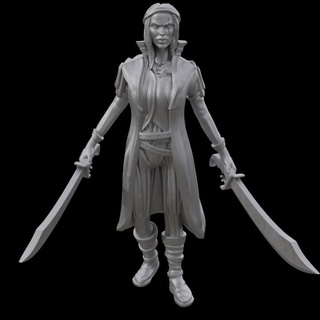 human marauder - pirates swashbucklers kickstarter yourneighborknight minis Toys & Games Tabletop Characters Creatures Fantasy Universe Board Store female fighter pirate warrior swords two twoweilder 3d print model - Mito3D