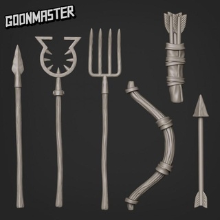 bits box 6 goon master Toys & Games Tabletop accessories Characters Creatures Fantasy Universe Board arrow fork kit man miniatures parts spear weapons bow tabletop catcher quiver pitch bash 3d print model - Mito3D