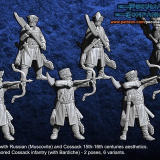 russe humains cosaque lumière infanterie erramir orlans jouets Jeux table personnages créatures fantaisie univers planche jeux guerre 28mm archers Kislev 3d print model - Mito3D
