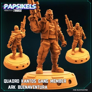 quadro kantos gang member ark buenaventura papsikels miniatures Toys & Games Tabletop Characters Creatures Sci-Fi Universe Board Store street rifle cyberpunk 32mm cyber 3d print model - Mito3D