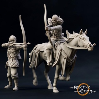 ridermercia archers - foot mounted printing goes ever Toys & Games Tabletop Characters Creatures Fantasy Universe Board Store archer fantasy fighter knight mini viking wargaming warhammer warrior horse miniature shooter lotr bow norse tabletop ranger cavalry rider 28mm dnd frostgrave skirmish 5e norman presupported pre-supported saxon statblock marksman 3d print model - Mito3D