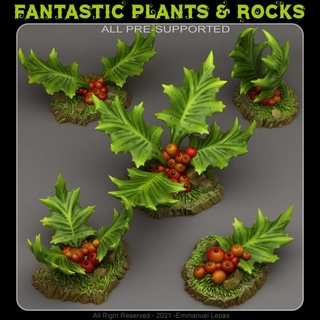 giant holly fantastic plants rocks Toys & Games Tabletop Characters Creatures Fantasy Universe Board Store 3D Printable Terrain terrain emmanuel tribe lepas supported 3d print model - Mito3D