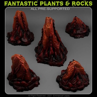 old hell rocks fantastic plants Toys & Games Tabletop Characters Creatures Fantasy Universe Board Store 3D Printable Terrain terrain emmanuel tribe lepas supported 3d print model - Mito3D