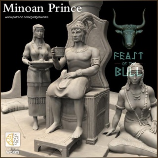 minoan palace nobles - 3 figure set gadgetworks Toys & Games Tabletop Characters Creatures Fantasy Universe Board Store historical miniatures rpg figures tabletop minis dnd 32mm ttrpg characters creatures&gt fantasy universe 3d print model - Mito3D