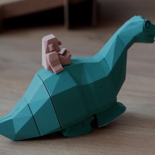corriendo brontosaurio amao chan juguetes juegos hogar casa jardín menaje adornos dinosaurio juguete autómatas 3d print model - Mito3D
