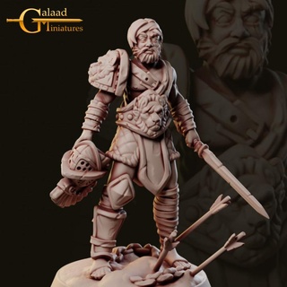 arena fighters release - swordman galaad miniatures Toys & Games Tabletop Characters Creatures Fantasy Universe Board Store dragon fighter roleplay gladiator tabletop dungeon patreon pit 3d print model - Mito3D