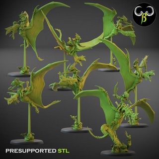 heliodon squad claybeastcreation Toys & Games Tabletop Characters Creatures Fantasy Universe Board Store dinosaur fantasy reptile wargame flyer 3d print model - Mito3D