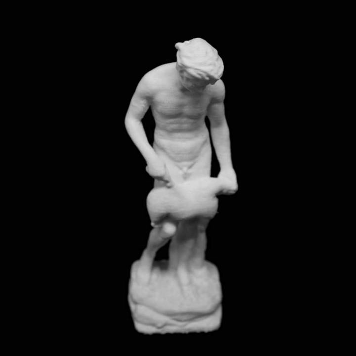 satyr holding wineskin art institute chicago usa scan 3D print model - Mito3D