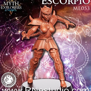 escorpion femelle Chevalier 32mm dnd rn estudio jouets Jeux table personnages créatures fantaisie univers planche boutique bol rpg zodiaque sang 3d print model - Mito3D