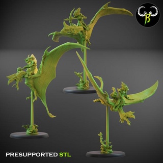 heliodon rider set b claybeastcreation Toys & Games Tabletop Characters Creatures Fantasy Universe Board Store dinosaur fantasy reptile flying wargame 3d print model - Mito3D