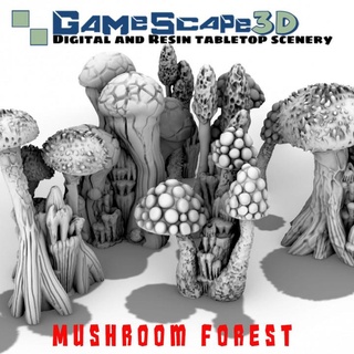 mushroom forest gamescape3d Toys & Games Tabletop Characters Creatures Fantasy Universe Board 3D Printable Terrain darkelf fungus cave fungi underdark drow cavern stalagmite swamp shadowelf 3d print model - Mito3D