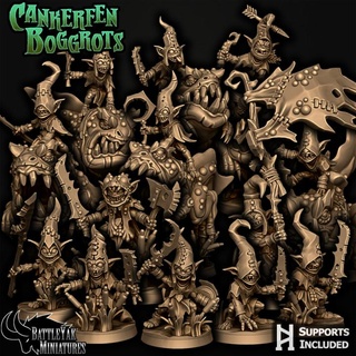 cankerfen boggrots character pack battle yak miniatures Toys & Games Tabletop Characters Creatures Fantasy Universe Board Store fantasy goblin horror monster scifi tabletop frog cavalry dnd toad pathfinder greenskin eldritch monstergirl battleyakminiatures 3d print model - Mito3D