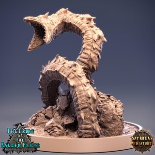 ancient dreadwriggler - tribe fallen flame daybreak miniatures Toys & Games Tabletop Characters Creatures Fantasy Universe Board Store dragons dungeons wargaming sand snake tabletop 3d print model - Mito3D