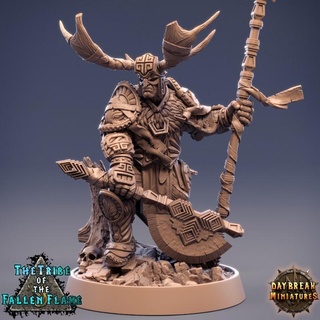 caninus horned nightmare - tribe fallen flame daybreak miniatures Toys & Games Tabletop Characters Creatures Fantasy Universe Board Store axe dragons dungeons spear wargaming tabletop hobgoblin 32mm 75mm 3d print model - Mito3D
