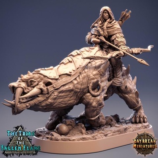 hedlana impaler tuskerbeast - tribe fallen flame daybreak miniatures Toys & Games Tabletop Characters Creatures Fantasy Universe Board Store dragons dungeons female wargaming tabletop mounted 32mm 75mm rouge 3d print model - Mito3D
