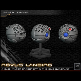 sci-fi sentry ball drone support-free evan carothers Toys & Games Tabletop Characters Creatures Sci-Fi Universe Vehicles Machines Board supportless scifi 3d print model - Mito3D