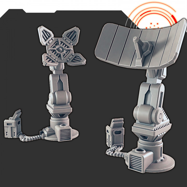 sci fi comm Torre support free evan carothers giocattoli Giochi tavolo personaggi creature Sci Fi universo veicoli macchine tavola obbiettivo scifi 28mm comms 3D print model - Mito3D