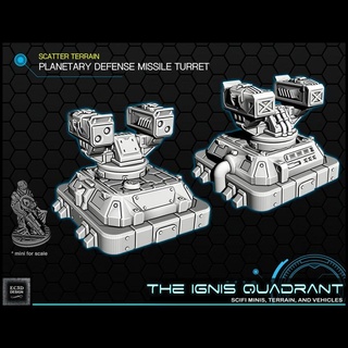 sci-fi planetary defence missile turret support-free evan carothers Toys & Games Tabletop Characters Creatures Sci-Fi Universe Vehicles Machines Board missle 3d print model - Mito3D