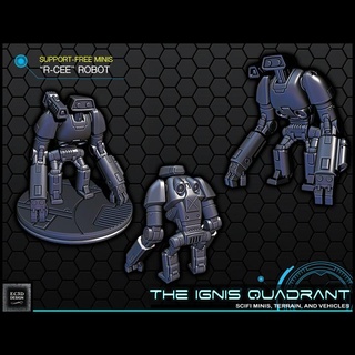 sci-fi r-cee bot support-free evan carothers Toys & Games Tabletop Characters Creatures Sci-Fi Universe Vehicles Machines Board robot scifi 28m 3d print model - Mito3D