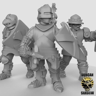man arms knights blunt weapons pre supported duncan shadow Toys & Games Tabletop Characters Creatures Fantasy Universe Board Store fantasy historical knight medieval warhammer mace tabletopgames manatarms kingsofwar ttrpg waroftheroses 3d print model - Mito3D