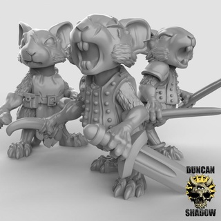 mousle rangers daggers pre supported duncan shadow Toys & Games Tabletop Characters Creatures Fantasy Universe Board Store fantasy guard mouse dagger dungeonsanddragons ranger dnd mice tabletopgames anthropomorphic ttrpg anthro presupported humblewood burrowsandbadgers 3d print model - Mito3D