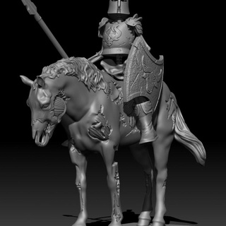 cavalry 1 postmortemnihiliest Toys & Games Tabletop Characters Creatures Fantasy Universe Board skeleton undead horse undeadhorse 3d print model - Mito3D