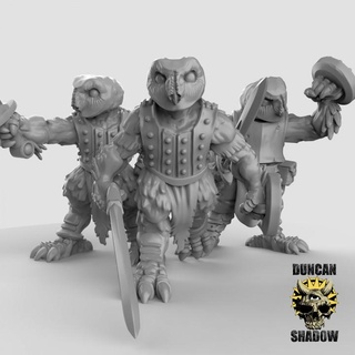 owl folk swords pre supported duncan shadow Toys & Games Tabletop Characters Creatures Fantasy Universe Board Store fantasy dungeonsanddragons dnd tabletopgames ttrpg birdfolk humblewood burrowsandbadgers 3d print model - Mito3D