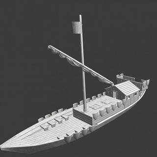 Ortaçağa ait teutonic nehir gemisi kuzey Haçlı seferleri minyatürler masaüstü Araçlar makineler tekne fantezi model gemi savaş oyunları Warhammer askeri modelleme sipariş 28mm yelken haçlı botu 3d print model - Mito3D