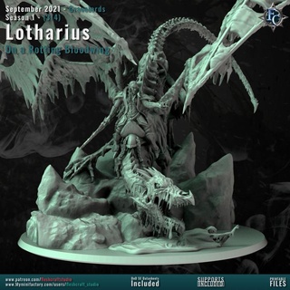 kai'zhar lotharius first ruler vastari empire - rotting bloodwing fleshcraft studio Tabletop Characters & Creatures dragon vampire zombie lord gravelords 3d print model - Mito3D