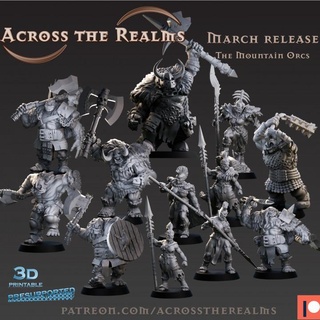 across realms - march 2021 release Toys & Games Tabletop Characters Creatures Fantasy Universe Board Store gaming miniatures orc rpg tabletop orcs dnd 5e 3d print model - Mito3D