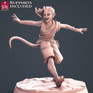 townsfolk h tiefing kid stl miniatures Toys & Games Tabletop Characters Creatures Fantasy Universe Board Store fantasy wargames character child boy tabletop d&d tiefling npc 3d print model - Mito3D