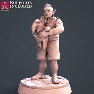townsfolk g orc kid toy stl miniatures Toys & Games Tabletop Characters Creatures Fantasy Universe Board Store fantasy wargames character child boy tabletop d&d npc 3d print model - Mito3D