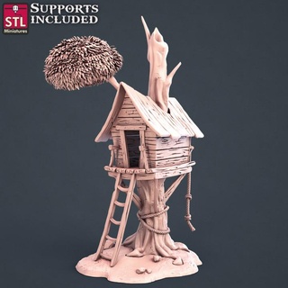 townsfolk tree house stl miniatures Toys & Games Tabletop Characters Creatures Fantasy Universe Board Store 3D Printable Terrain decoration environment fantasy wargames props tabletop d&d 3d print model - Mito3D